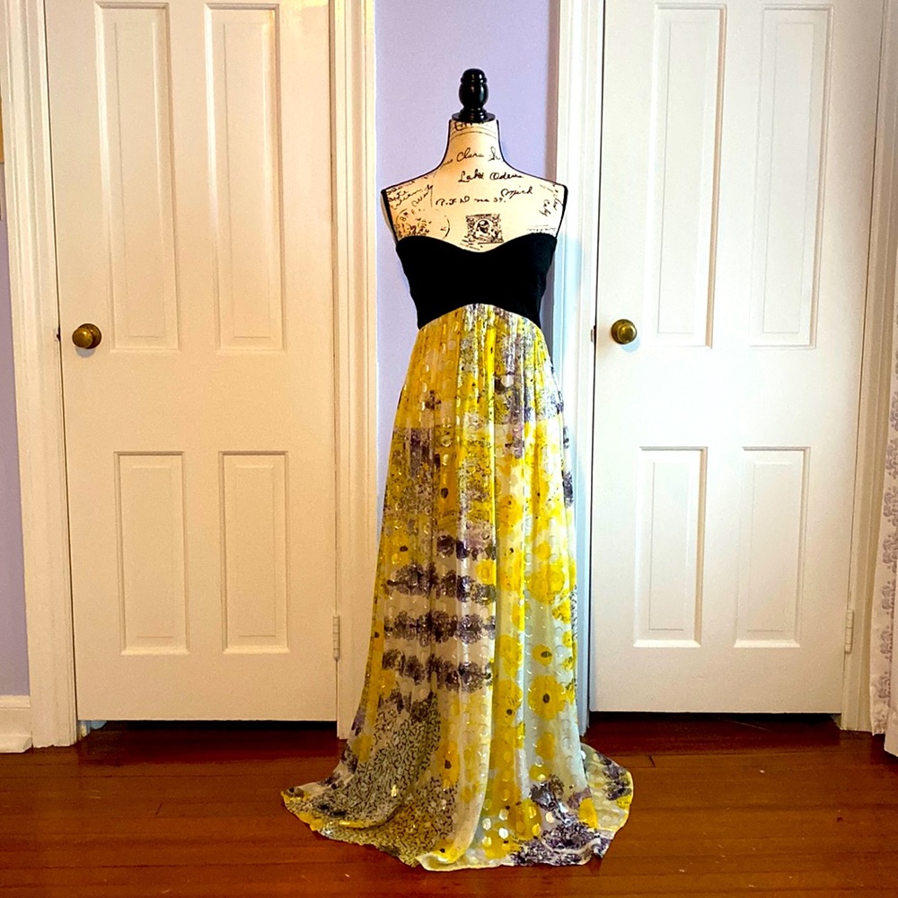 Diane Von Furstenberg Black Bodice Gown